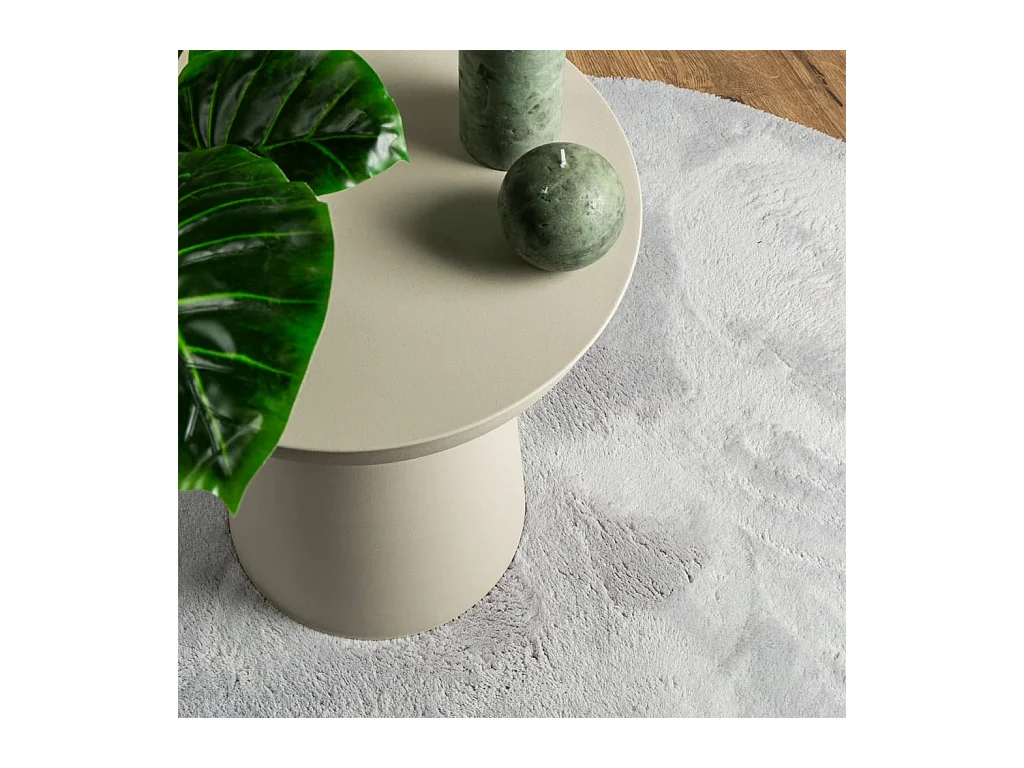 HUARTE vloerkleed met zachte en wasbare korte pool, grijs, Ø 80 cm