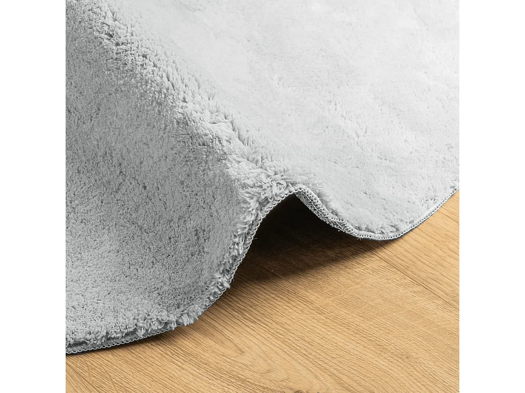 Alfombra HUARTE de pelo corto suave y lavable, gris, Ø 80 cm