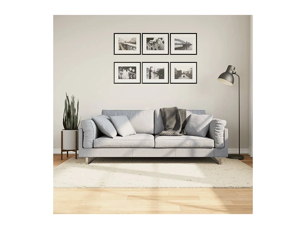 PAMPLONA modern langpolig shaggy tapijt crème 140x200 cm