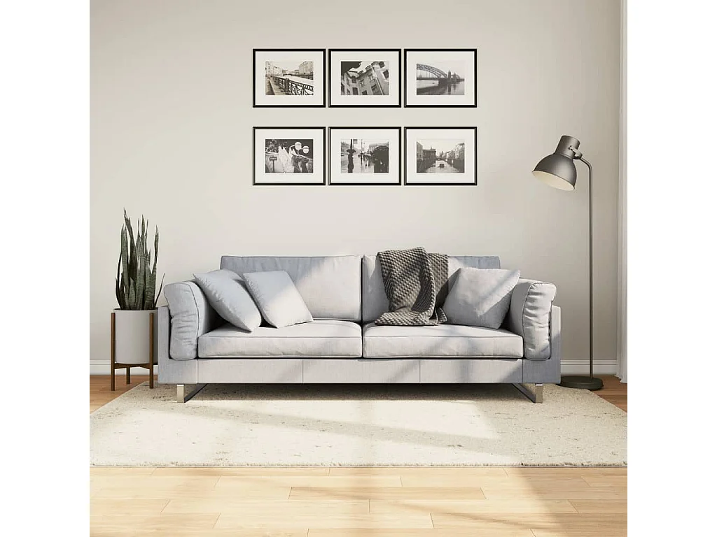 PAMPLONA tappeto moderno a pelo lungo shaggy crema 140x200 cm