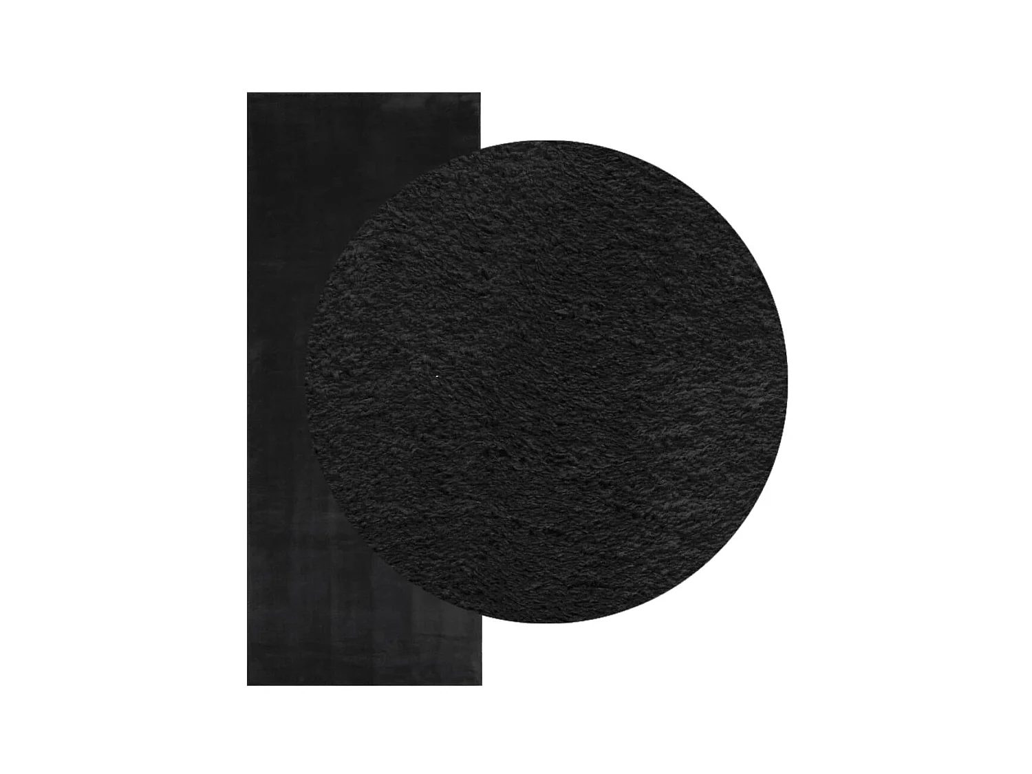 HUARTE weicher und waschbarer Kurzflorteppich schwarz 80x200 cm