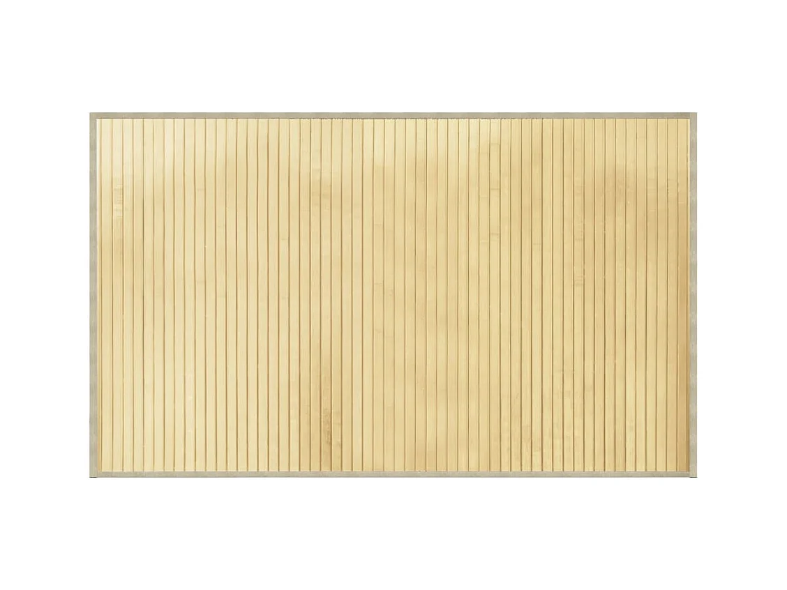 Tapis rectangulaire naturel clair 60x100 cm bambou