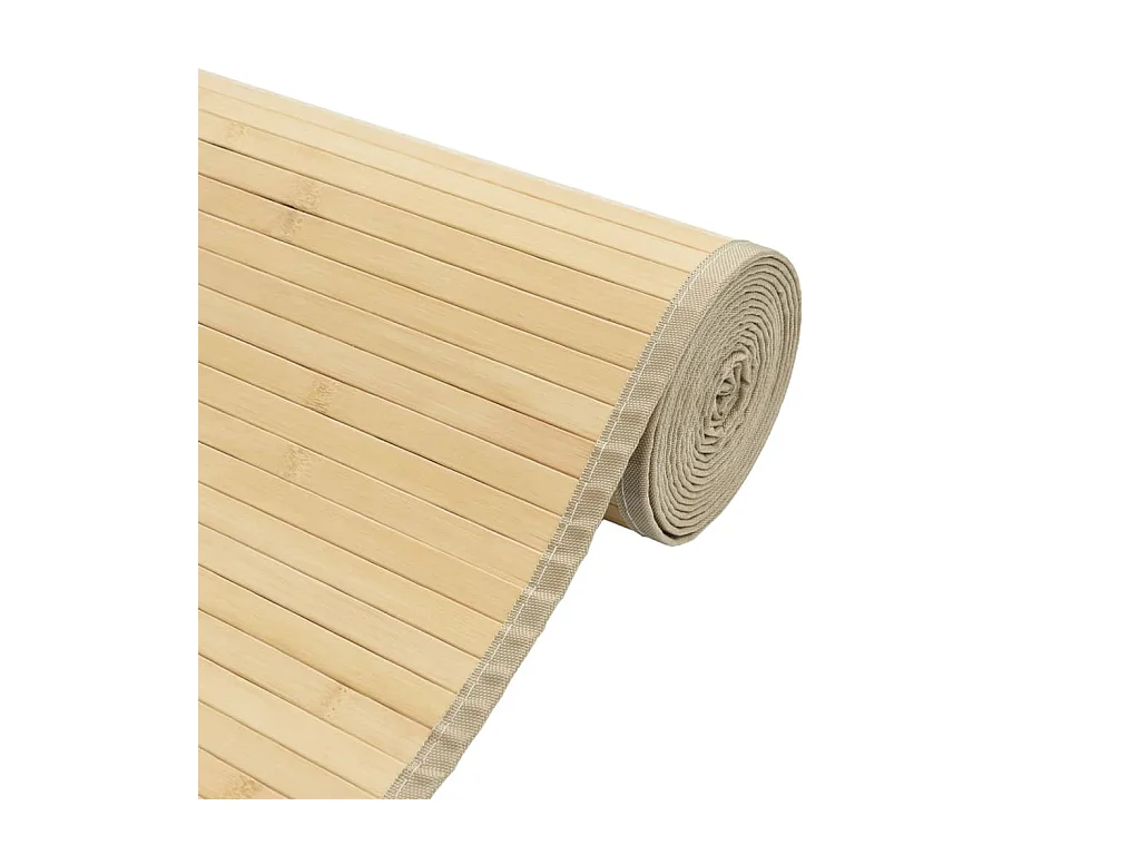 Tapis rectangulaire naturel clair 60x100 cm bambou