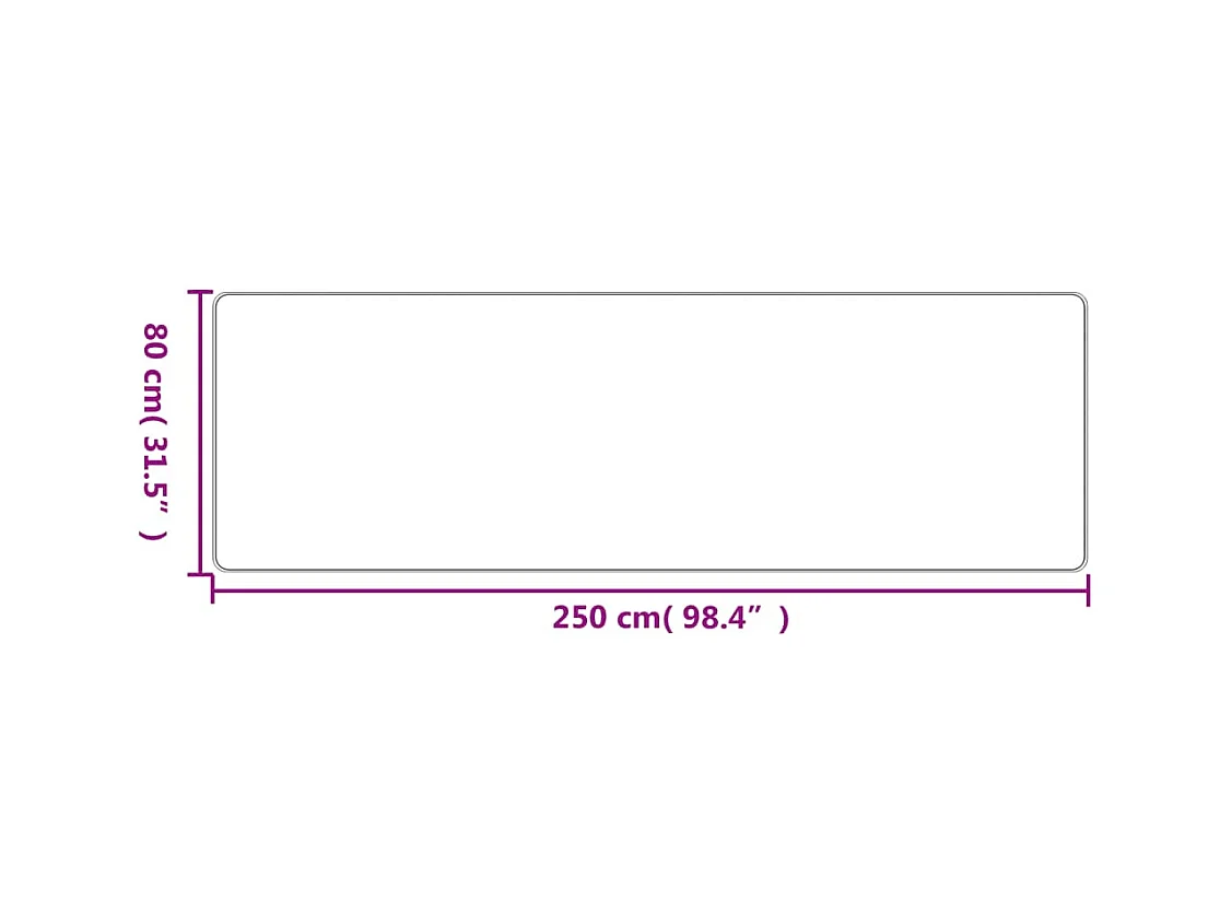 Tapis de couloir aspect sisal anthracite 80x250 cm