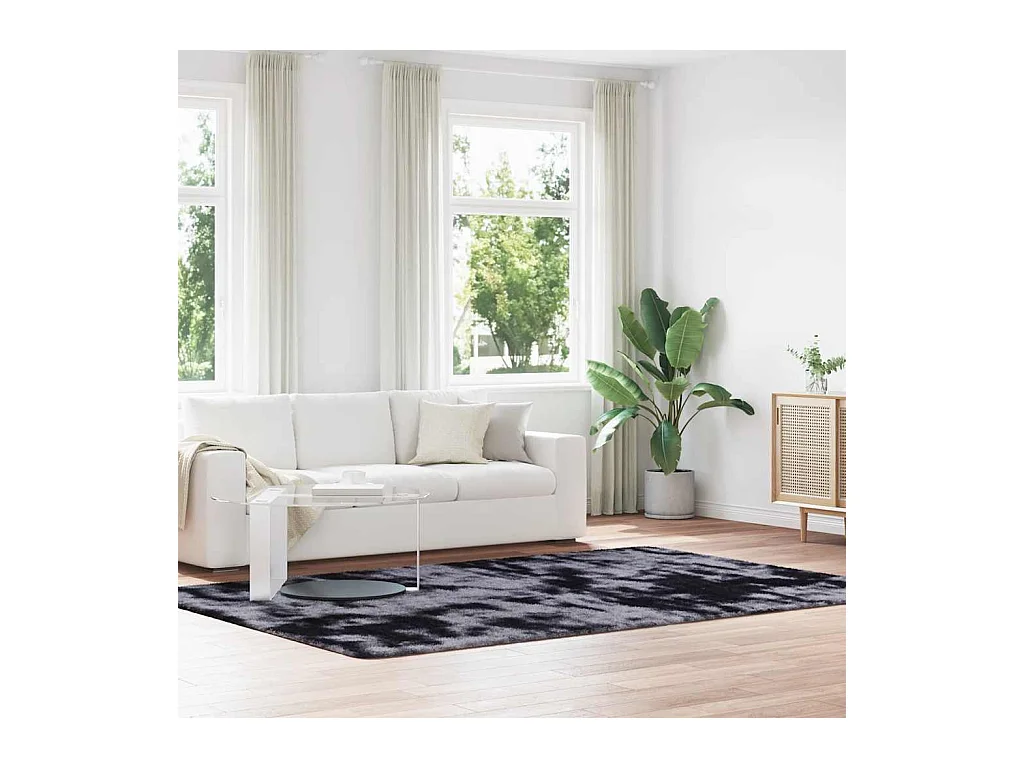 Tapis Shaggy à poils longs NAVARRA gris foncé 200x290 cm