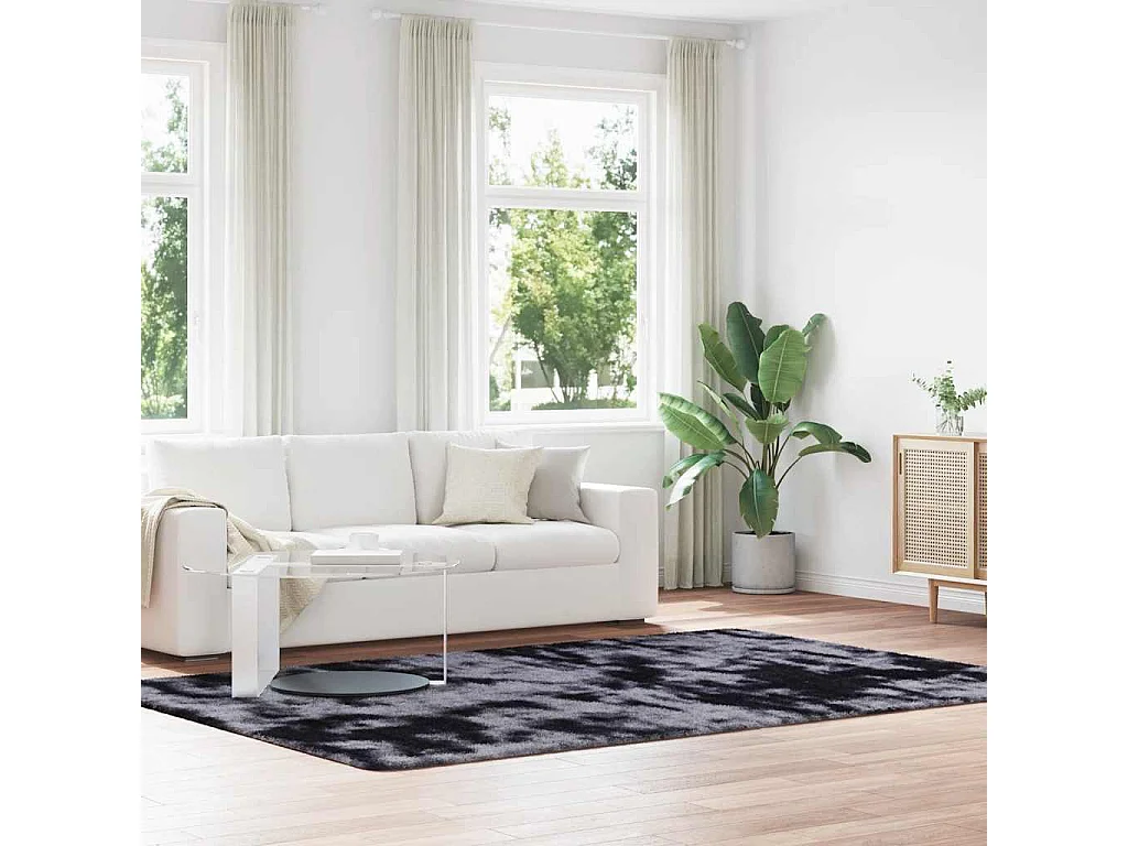 Tapis Shaggy à poils longs NAVARRA gris foncé 200x290 cm