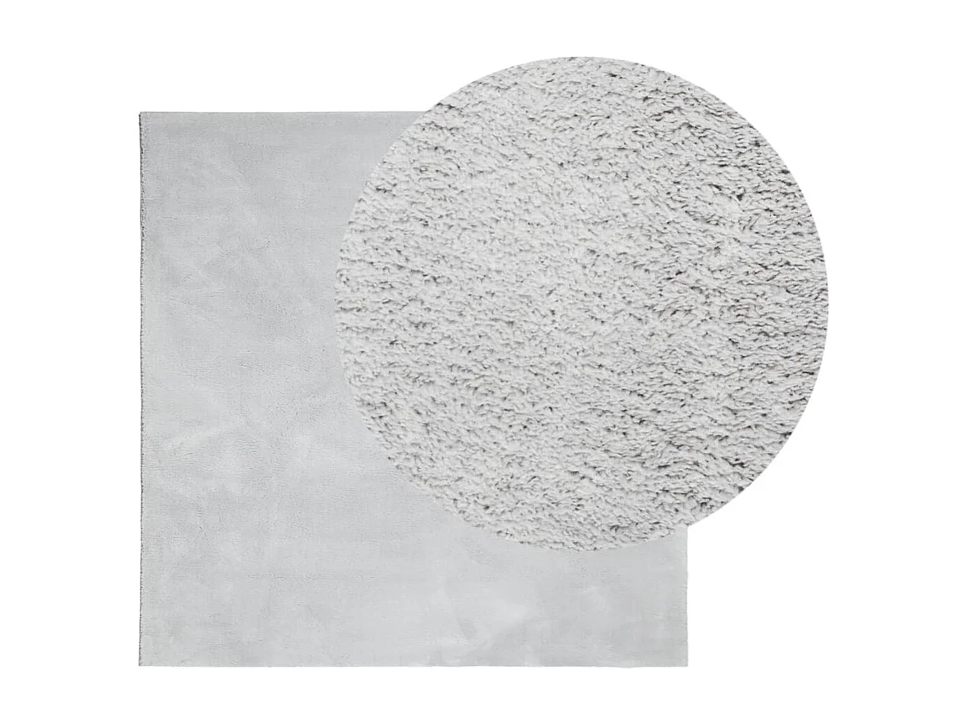 Tapis HUARTE à poils courts doux et lavable gris 120x120 cm