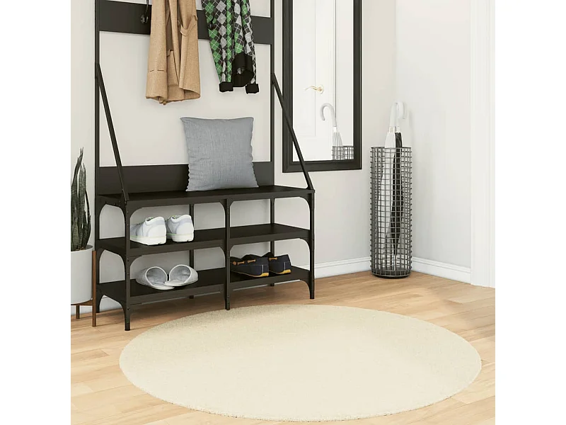 Tapis HUARTE à poils courts doux et lavable crème Ø 120 cm