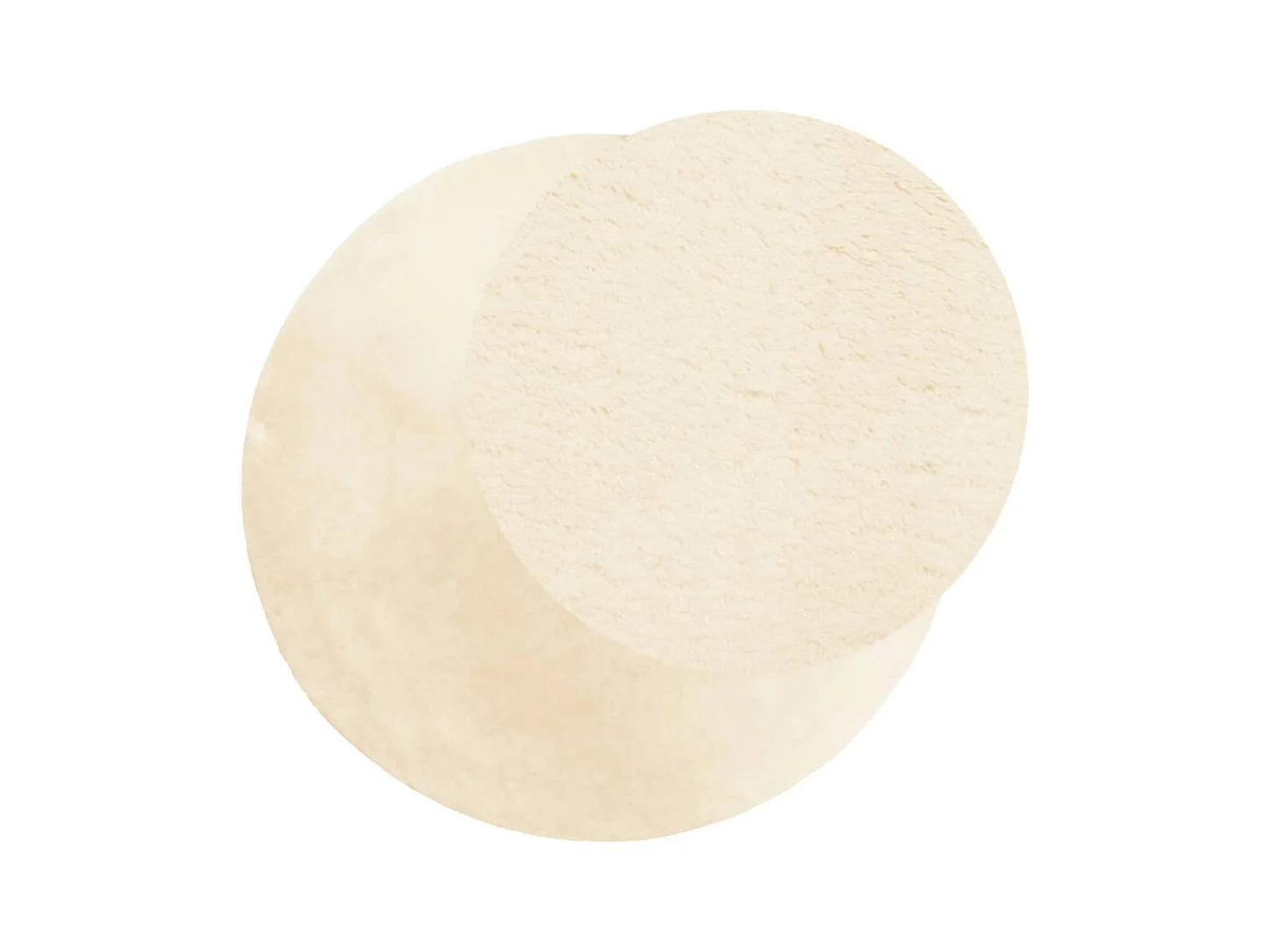 Tapis HUARTE à poils courts doux et lavable crème Ø 120 cm