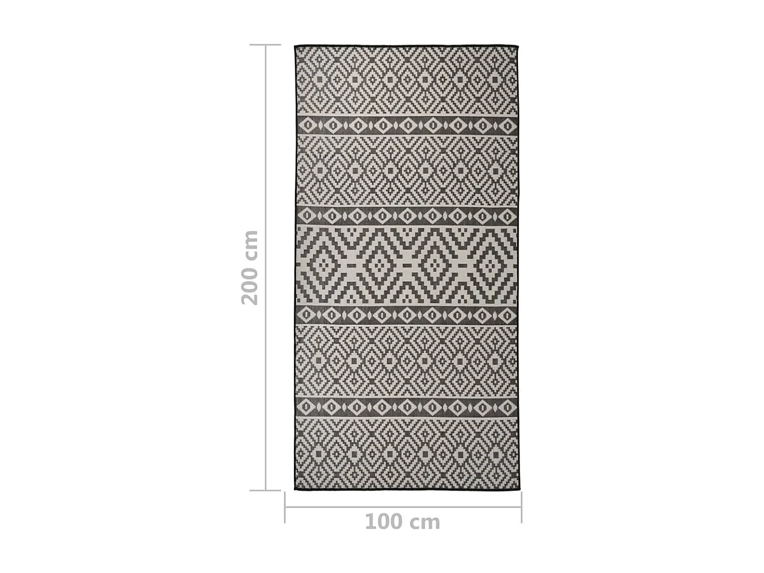 Tappeto da esterno a trama piatta 100x200 cm Righe nere