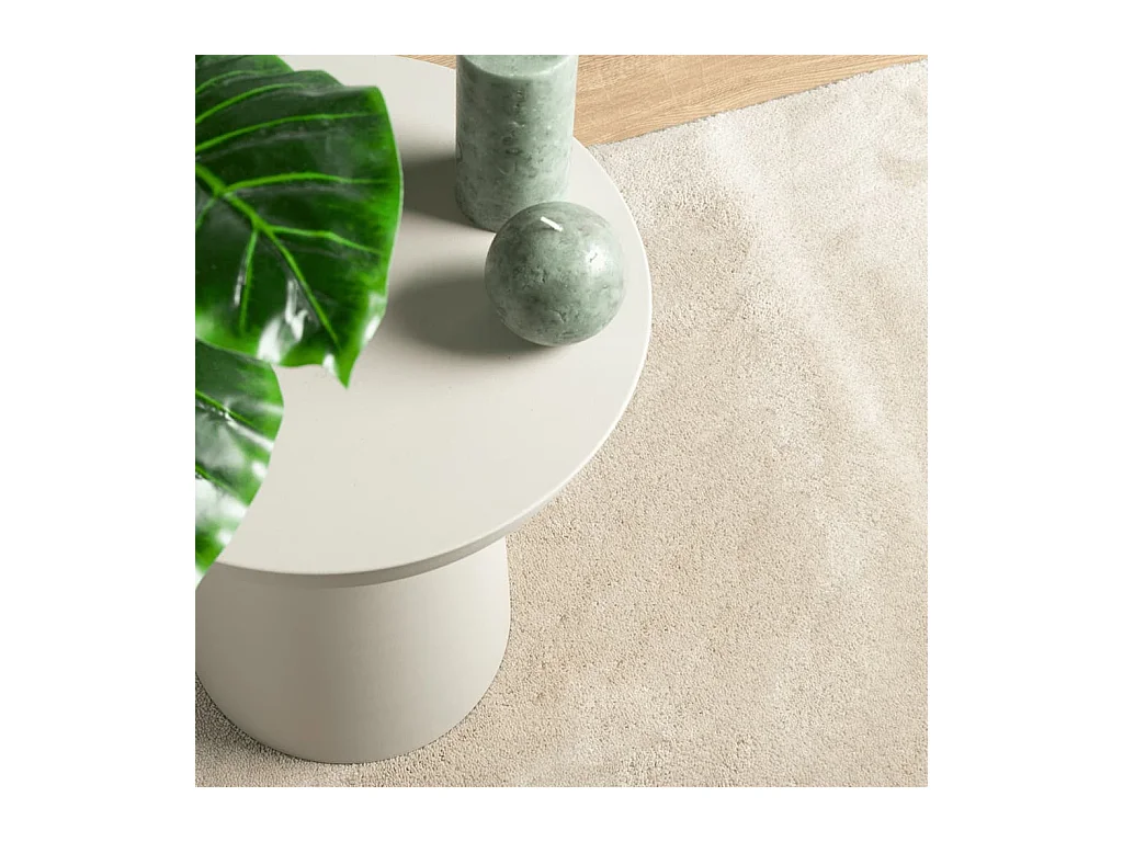 Tapis OVIEDO à poils courts beige 200x200 cm