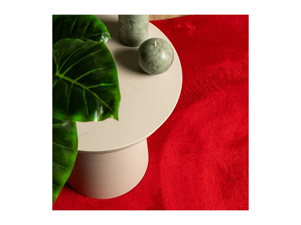 Tappeto HUARTE morbido e lavabile a pelo corto rosso 160x230 cm