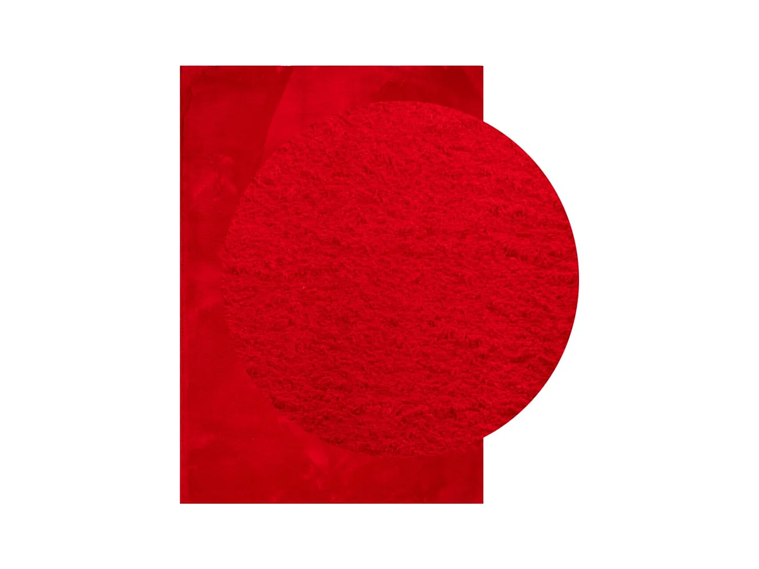Alfombra HUARTE de pelo corto suave y lavable roja 160x230 cm