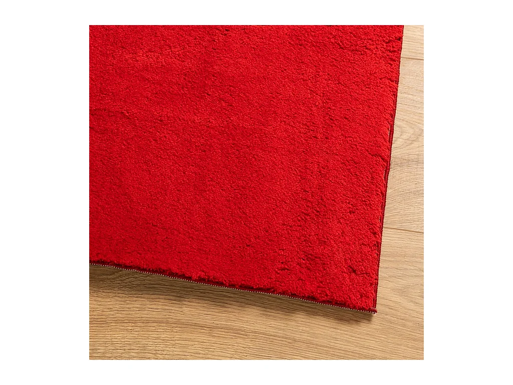 Alfombra HUARTE de pelo corto suave y lavable roja 160x230 cm