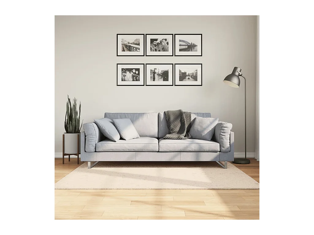 Tapis HUARTE à poils courts doux et lavable beige 120x170 cm