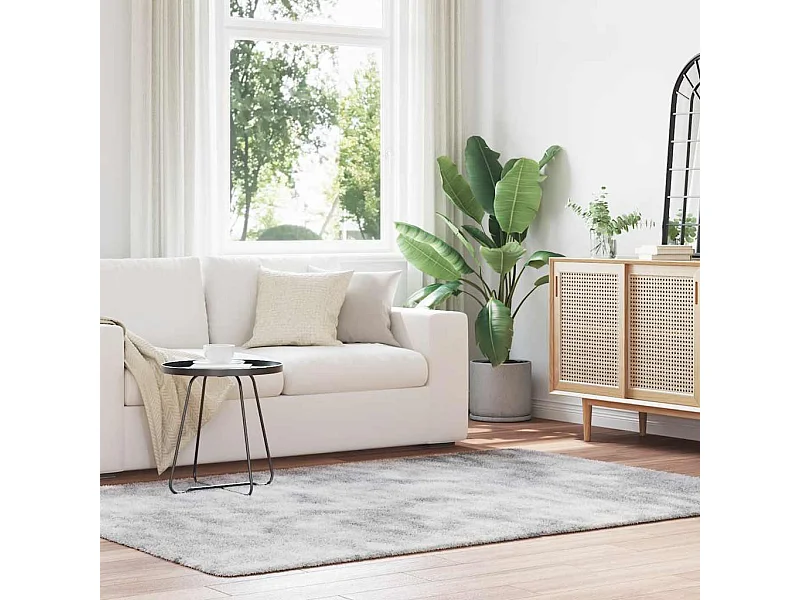 Tapis shaggy à poils longs NAVARRA gris argenté 160x230 cm