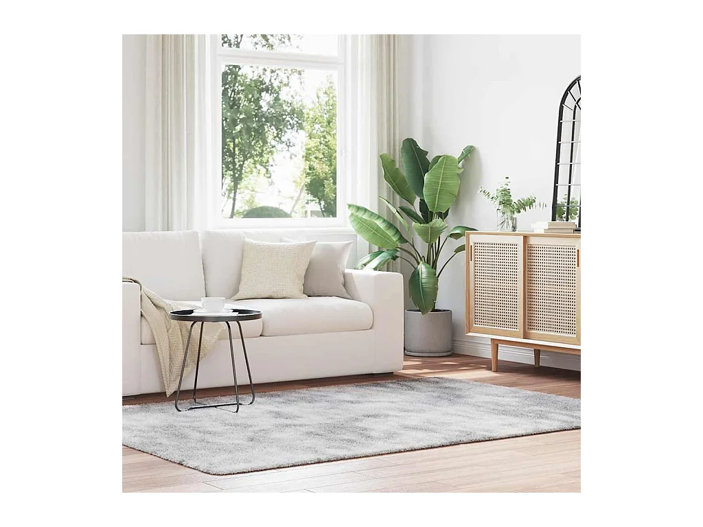 Tapis shaggy à poils longs NAVARRA gris argenté 160x230 cm