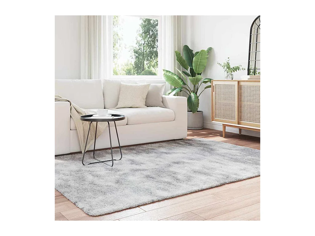 Tapis shaggy à poils longs NAVARRA gris argenté 160x230 cm