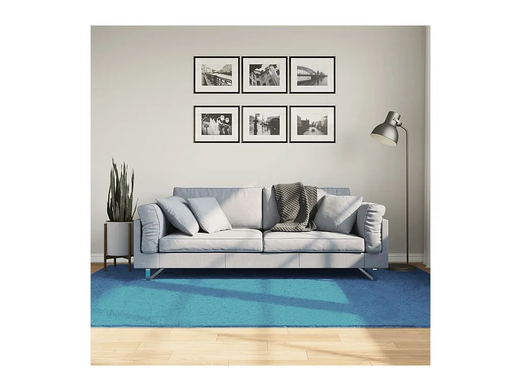 OVIEDO kortpolig vloerkleed turquoise 160x230 cm