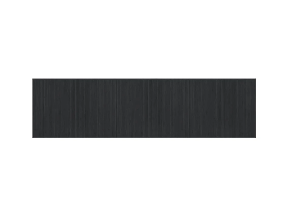 Tapis rectangulaire gris 80x300 cm bambou