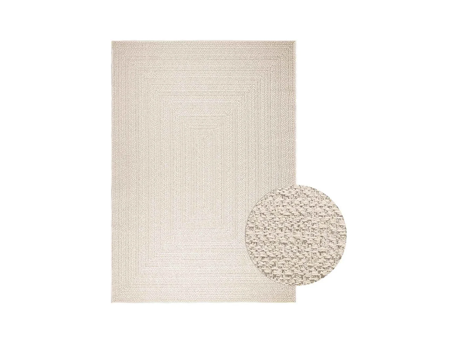 Tappeto ZIZUR crema 200x290 cm effetto juta interno esterno