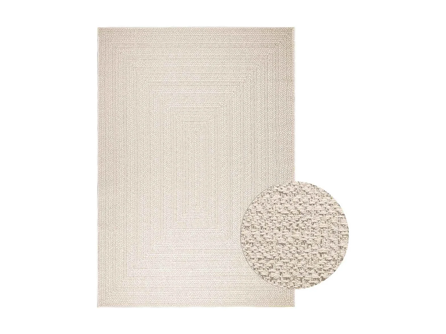 Tappeto ZIZUR crema 200x290 cm effetto juta interno esterno