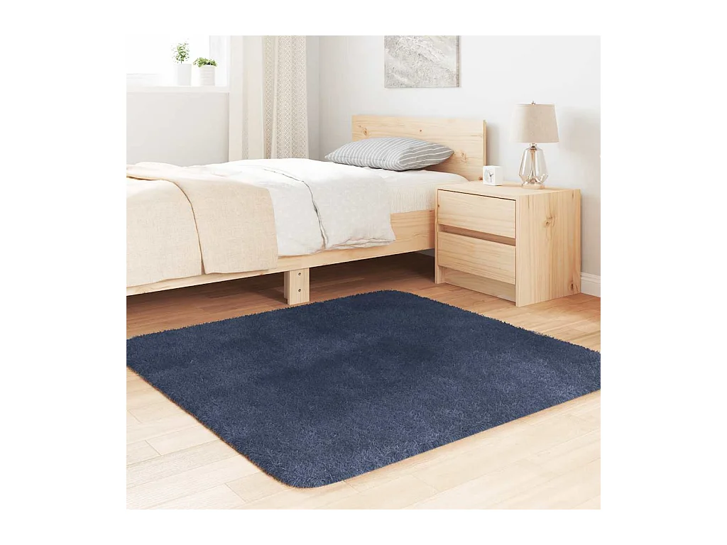 Alfombra de pelo largo NAVARRA azul marino 120x120 cm