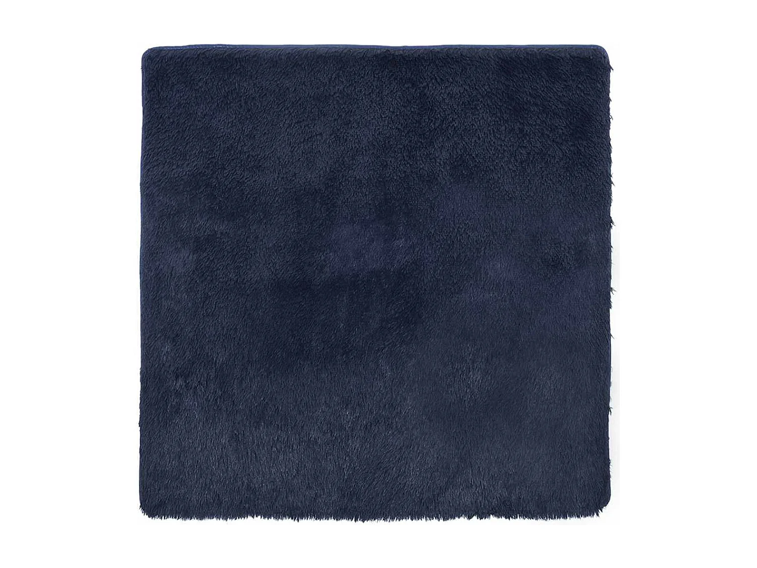 Tapis shaggy à poils longs NAVARRA bleu marine 120x120 cm