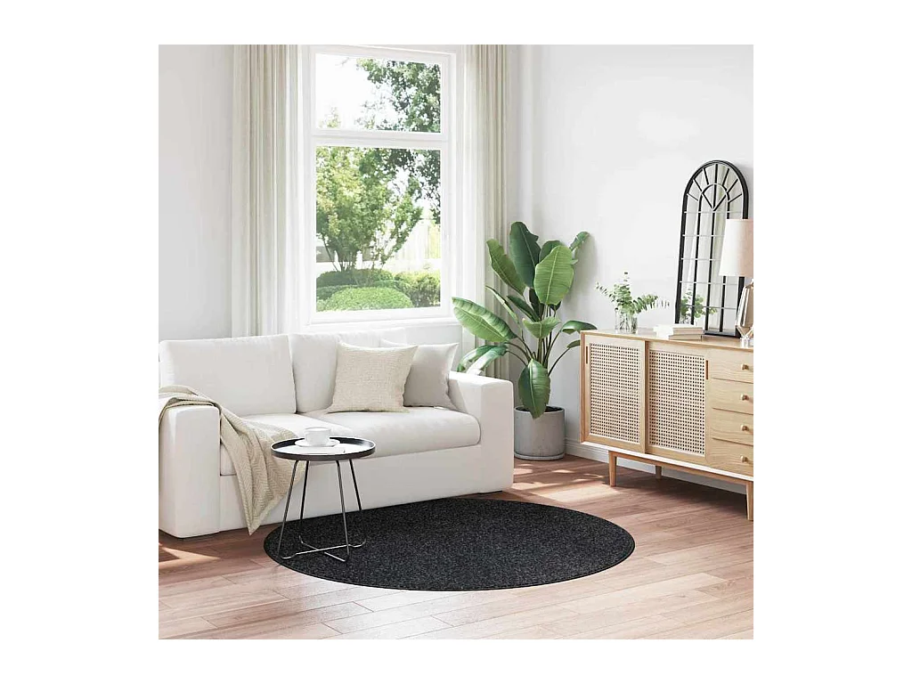 Donkergrijs tapijt 160 x 160 cm Polypropyleen