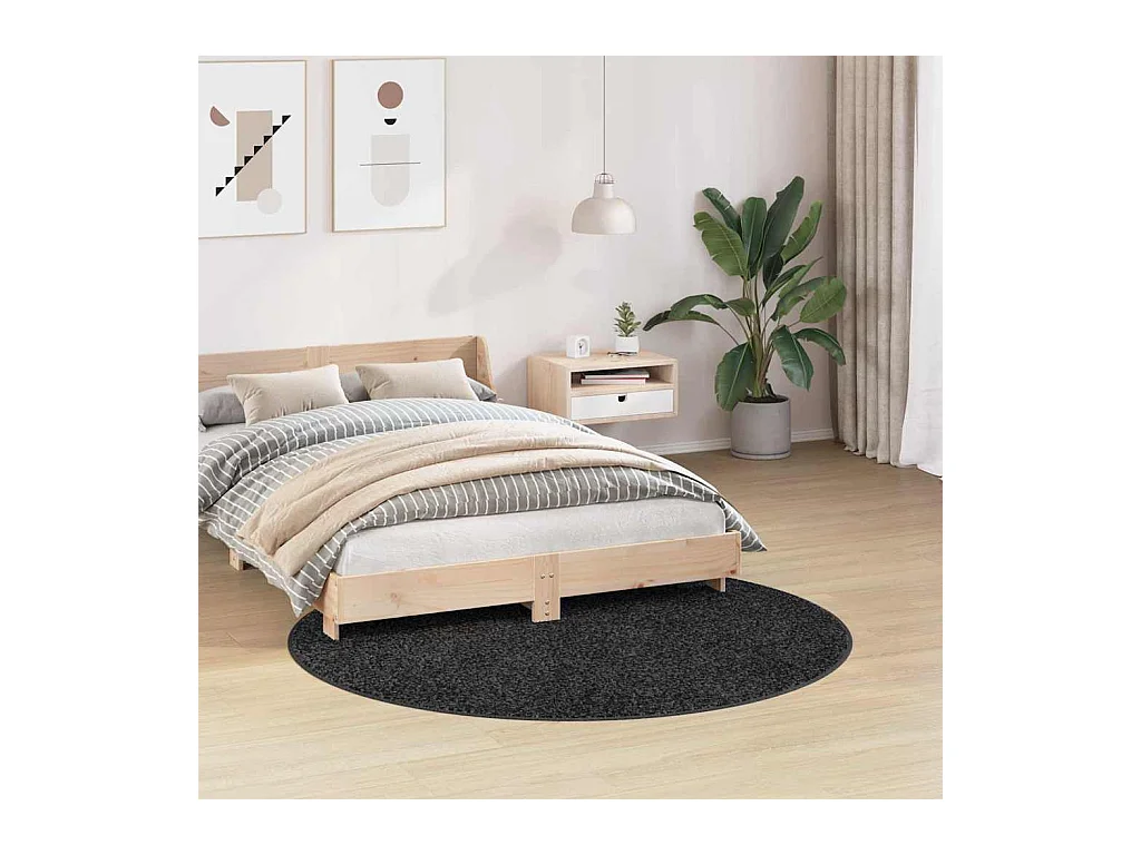 Tapis Gris foncé 160 x 160 cm Polypropylène