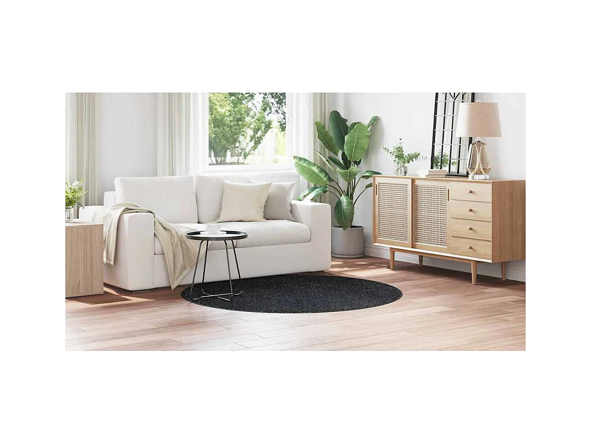 Tapis Gris foncé 160 x 160 cm Polypropylène