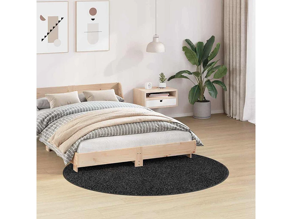 Tapis Gris foncé 160 x 160 cm Polypropylène