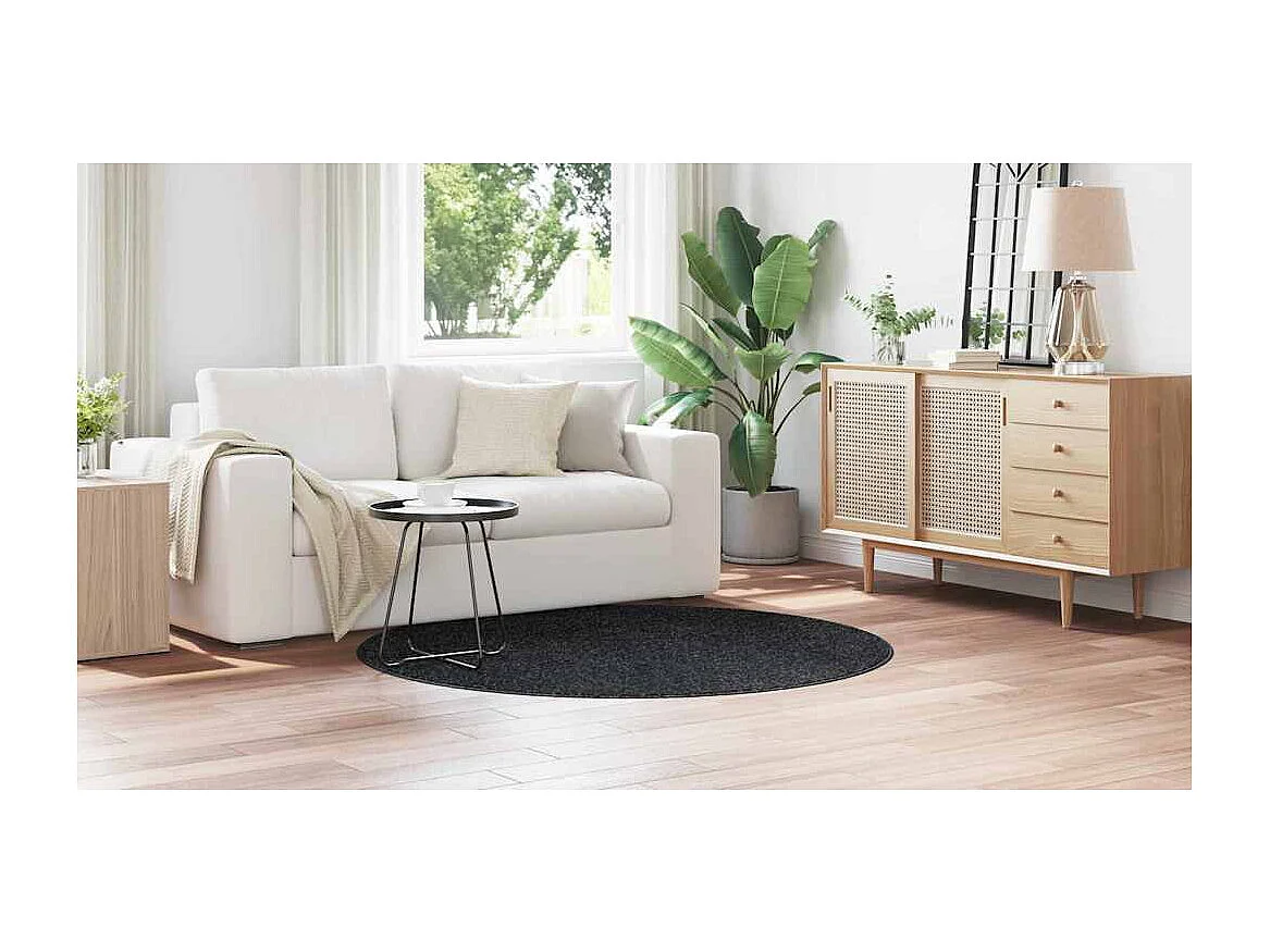 Tapis Gris foncé 160 x 160 cm Polypropylène