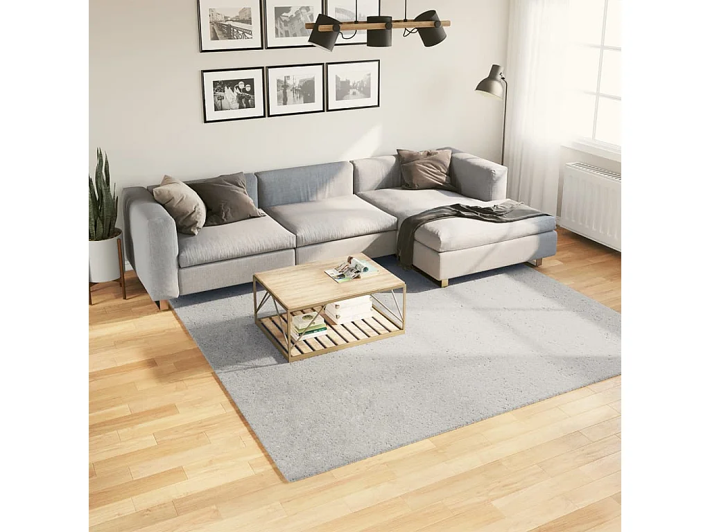 Tapis HUARTE à poils courts doux et lavable gris 240x240 cm