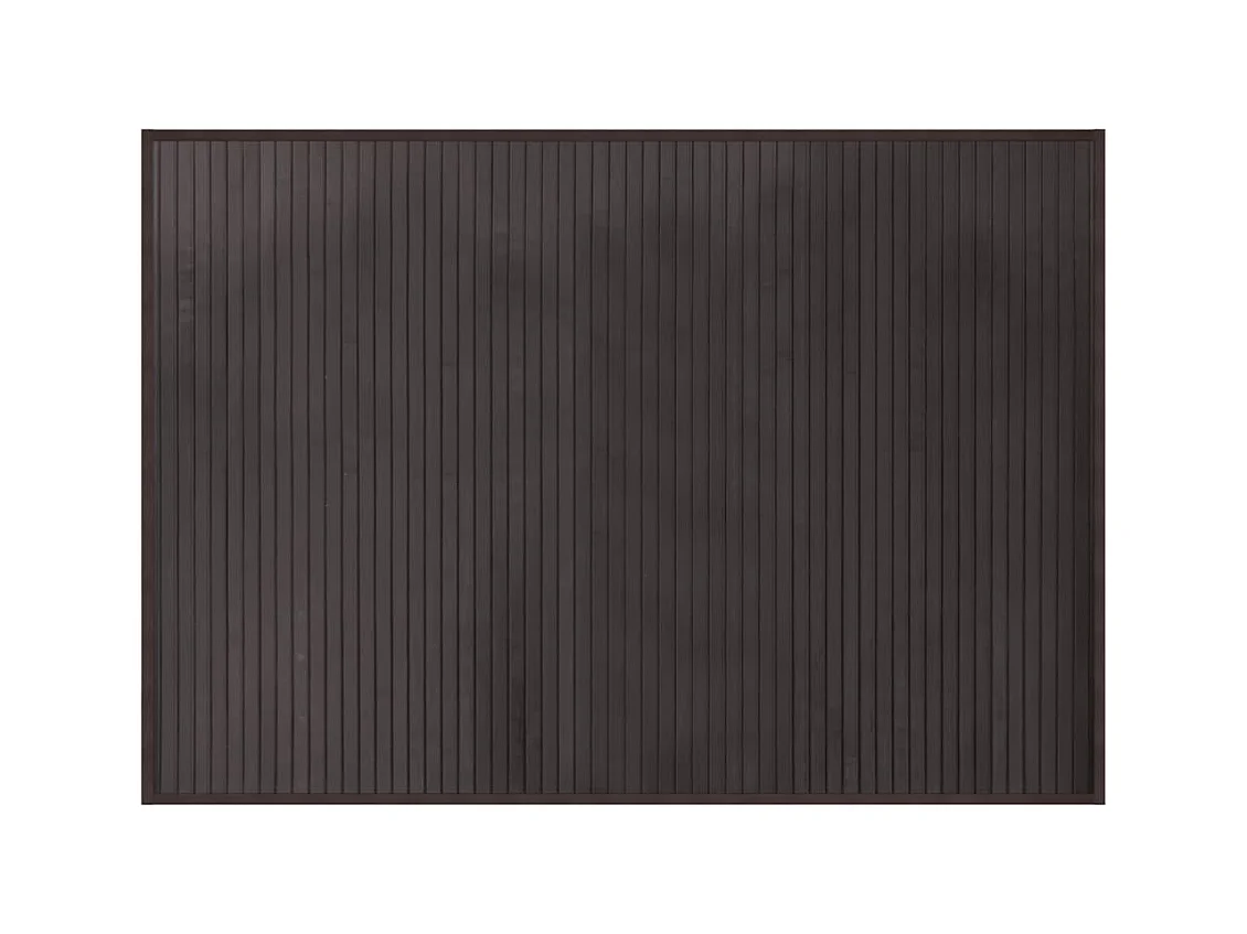 Tapis rectangulaire marron foncé 70x100 cm bambou