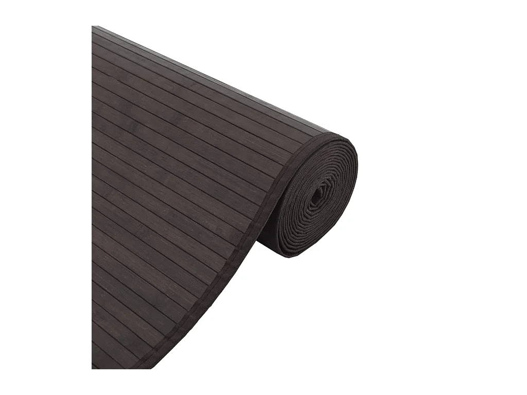 Tapis rectangulaire marron foncé 70x100 cm bambou