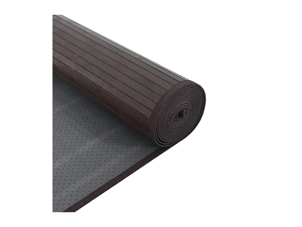 Tapis rectangulaire marron foncé 70x100 cm bambou