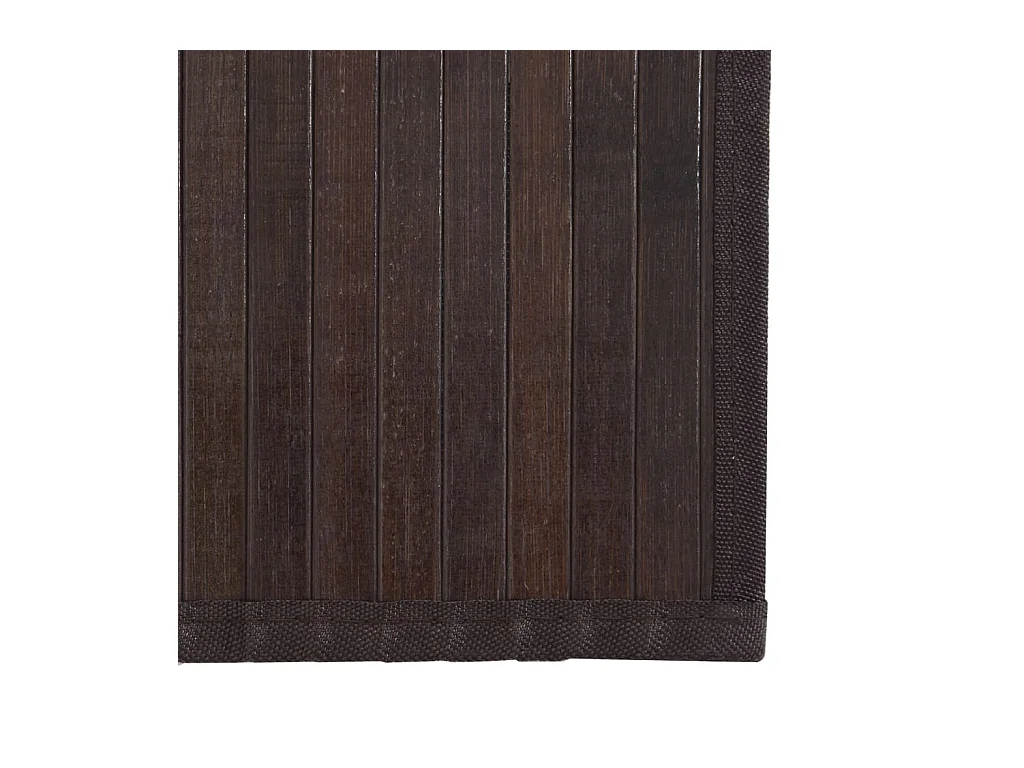Tapis rectangulaire marron foncé 70x100 cm bambou