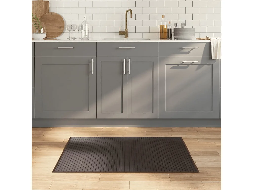 Tappeto rettangolare marrone scuro 70x100 cm in bambù