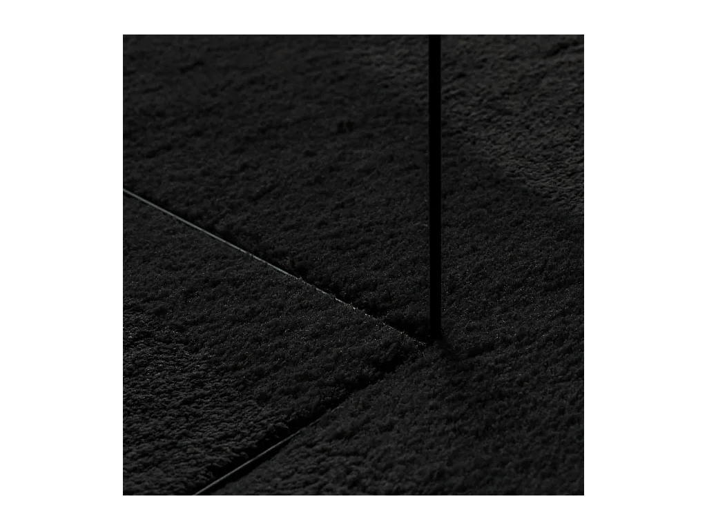 Tappeto HUARTE morbido e lavabile a pelo corto nero 80x250 cm
