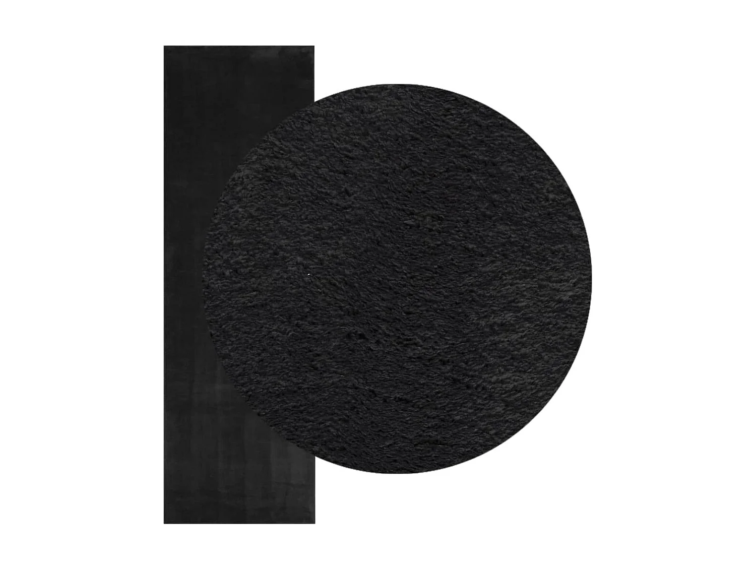 Tapis HUARTE à poils courts doux et lavable noir 80x250 cm