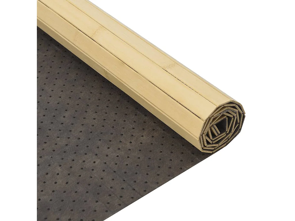 Tapis rectangulaire naturel clair 70x200 cm bambou