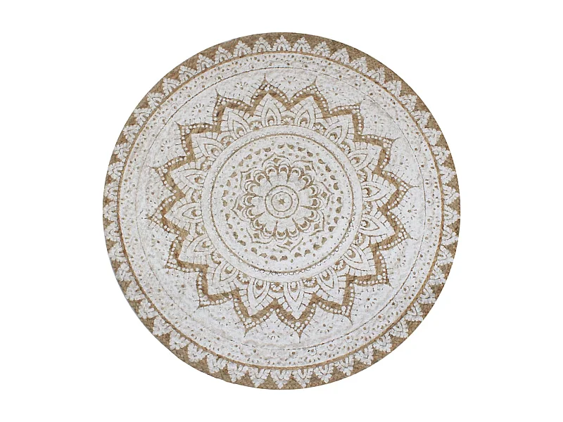 Bedrukte gevlochten jute vloermat 150 cm rond