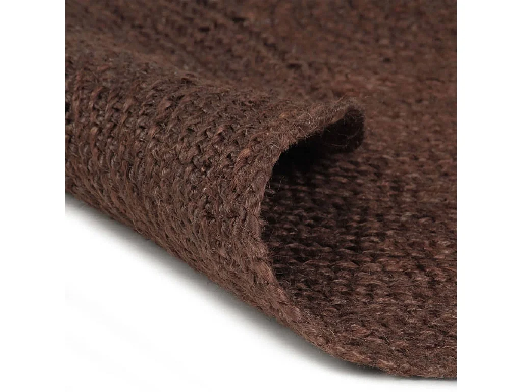 Tapis fait à la main Jute Rond 120 cm Marron