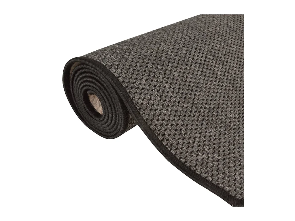 Tappeto passatoia effetto sisal antracite 80x200 cm