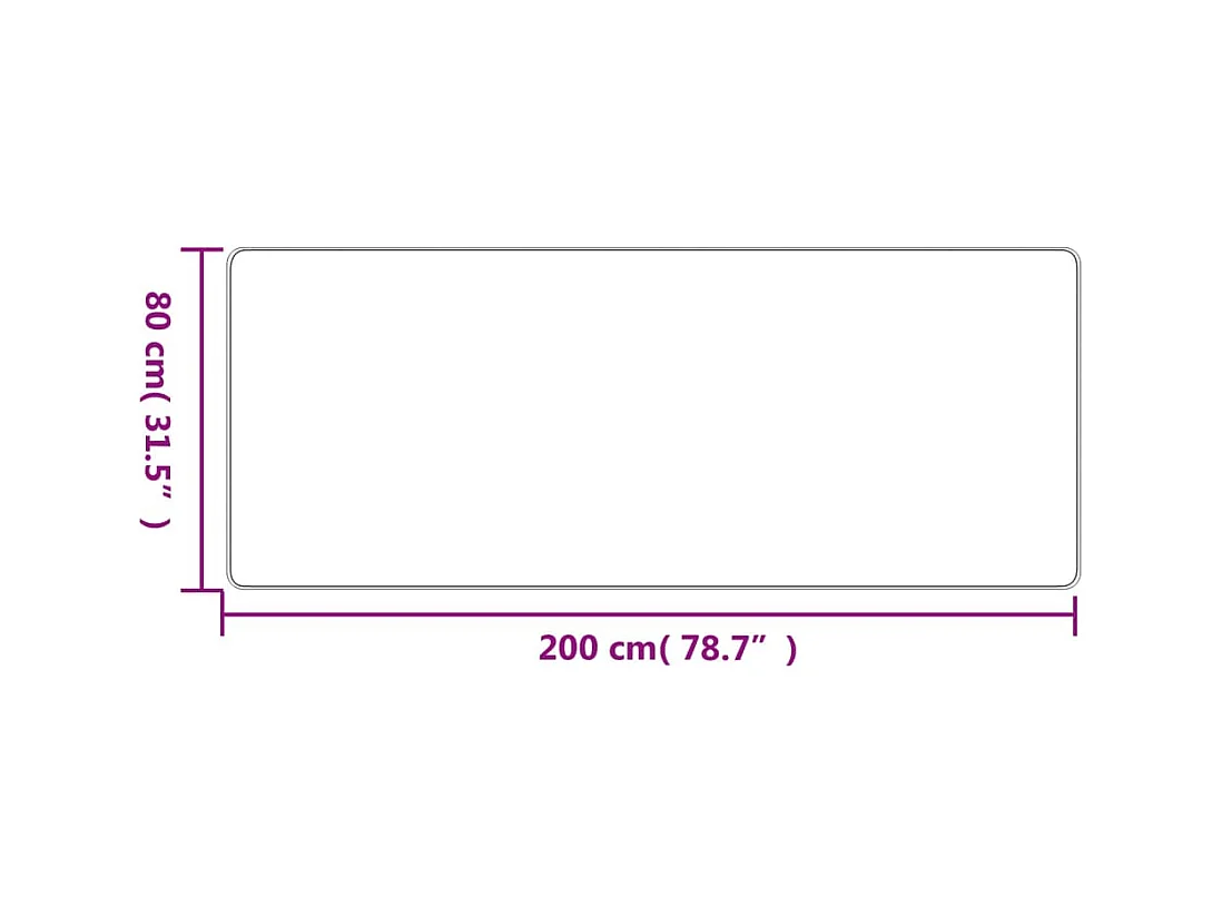 Tappeto passatoia effetto sisal antracite 80x200 cm