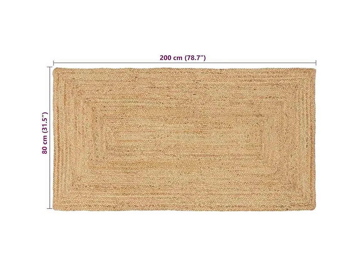 Beige vloerkleed 80 x 200 cm jute