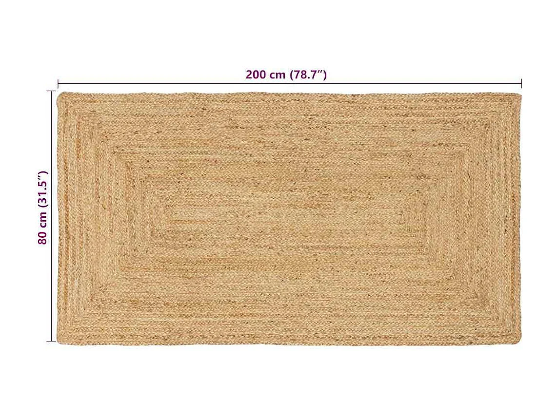Alfombra beige 80 x 200 cm Yute