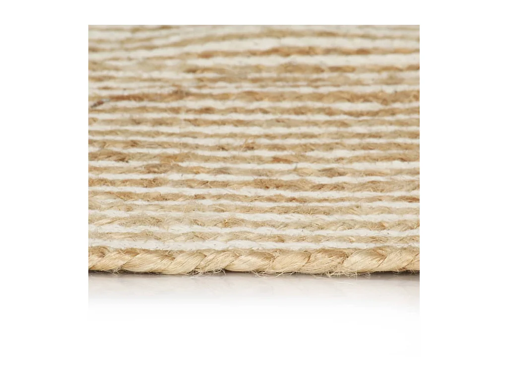 Handgemaakt jute vloerkleed met spiraalmotief wit 120 cm