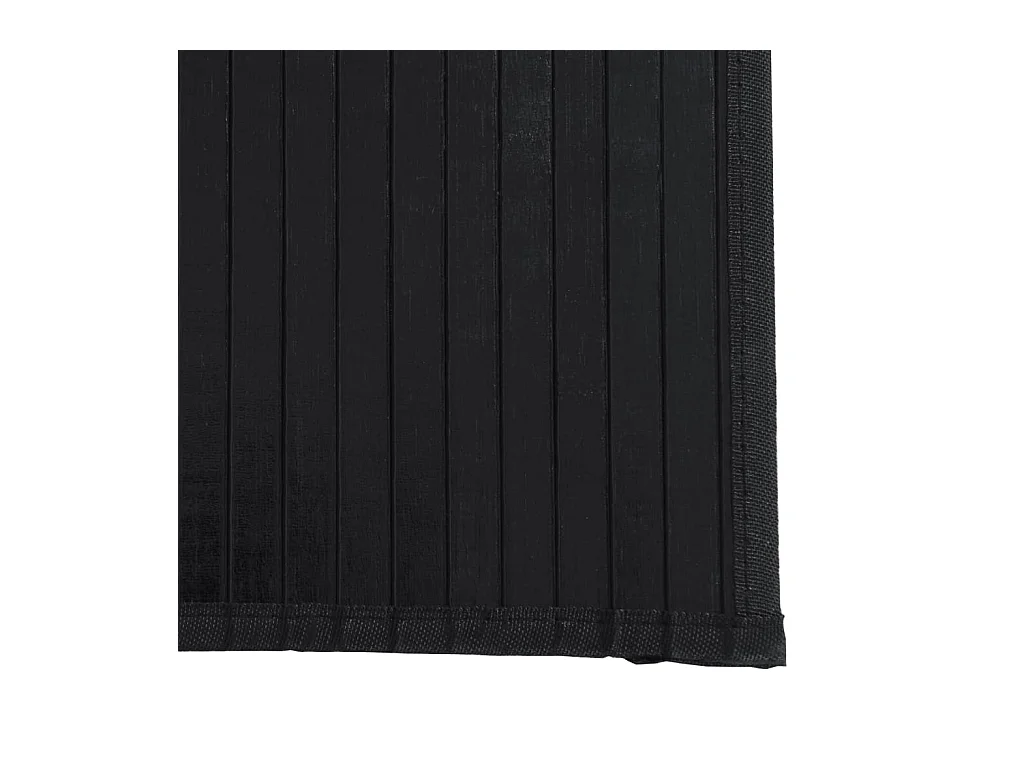 Tapis rectangulaire noir 70x200 cm bambou